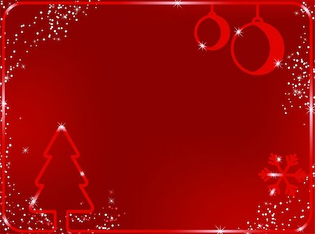 Merry Christmas Background with snowflakes and stars.Vector Image. Foto de stock - Super Valor sin royalties y Suscripción, Código: 400-05191469