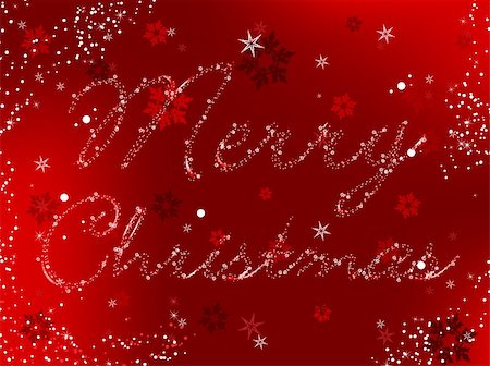 Merry Christmas Vector Image written in snowflakes and stars Stock Photo - Budget Royalty-Free & Subscription, Code: 400-05191551