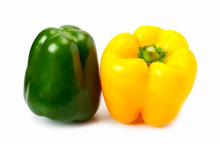 simsearch:400-06092107,k - Fresh yellow and green peppers isolated on white Fotografie stock - Microstock e Abbonamento, Codice: 400-05191746