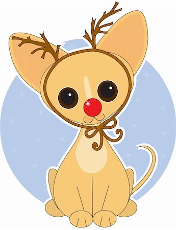 rudolf - Chihuahua  dressed for Christmas as Rudolf Fotografie stock - Microstock e Abbonamento, Codice: 400-05191996