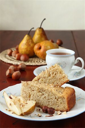 simsearch:400-04380218,k - Delicious homemade cake with pears and hazelnuts Stock Photo - Budget Royalty-Free & Subscription, Code: 400-05192541