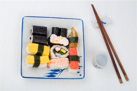 various sushi set on a plate Stock Photo - Budget Royalty-Free & Subscription, Code: 400-05193411