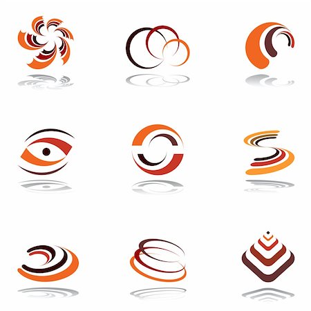 symbols modern art - Design elements in warm colors. Set 4. Vector art in Adobe illustrator EPS format, compressed in a zip file. The different graphics are all on separate layers so they can easily be moved or edited individually. The document can be scaled to any size without loss of quality. Stock Photo - Budget Royalty-Free & Subscription, Code: 400-05193677