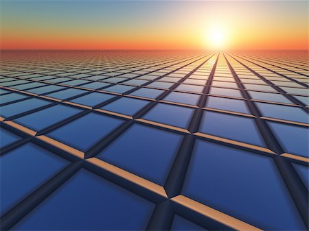 perspective grid horizon - An abstract illustration business like background of grid perspective vanishing point to a sunrise. Stock Photo - Budget Royalty-Free & Subscription, Code: 400-05193687