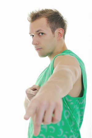 simsearch:400-04320842,k - strong young man exercise fitness isolated on white Photographie de stock - Aubaine LD & Abonnement, Code: 400-05193837
