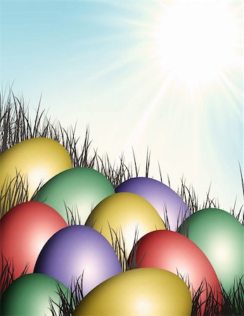 simsearch:400-07921731,k - any colored easter eggs in the green grass Stock Photo - Budget Royalty-Free & Subscription, Code: 400-05193901