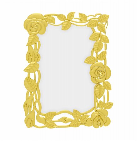 simsearch:400-05044112,k - Isolated golden frame over white background Stock Photo - Budget Royalty-Free & Subscription, Code: 400-05204221