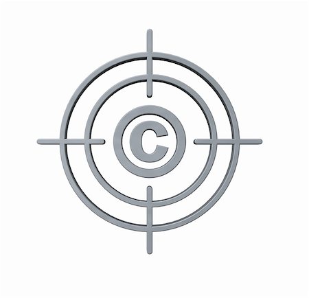 gun sight with copyright symbol on white background - 3d illustration Foto de stock - Super Valor sin royalties y Suscripción, Código: 400-05204351