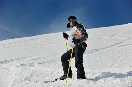 simsearch:400-04676230,k - skier free ride downhill at winter season on beautiful sunny day Stock Photo - Budget Royalty-Free & Subscription, Code: 400-05204712