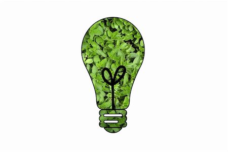 simsearch:400-07464142,k - A light bulb made out of green leaves to symbolize ecological or environmental issues. Foto de stock - Super Valor sin royalties y Suscripción, Código: 400-05204791