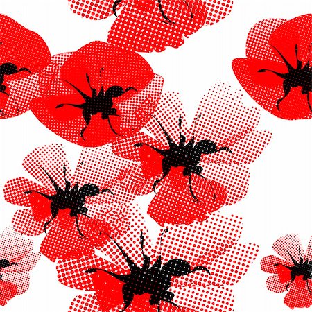 floral seamless pattern with poppy Stock Photo - Budget Royalty-Free & Subscription, Code: 400-05204914