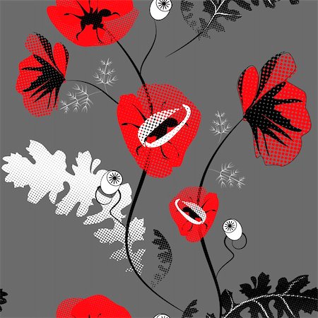 simsearch:400-06748136,k - seamless pattern with poppy flowers Stock Photo - Budget Royalty-Free & Subscription, Code: 400-05204915