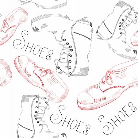 seamless pattern with shoes on white background Stock Photo - Budget Royalty-Free & Subscription, Code: 400-05204916