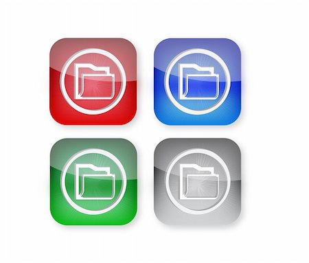 red and blue folder icon - Red blue green and silver icons Stock Photo - Budget Royalty-Free & Subscription, Code: 400-05204929