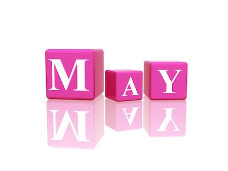 3d pink cubes with letters makes may Stock Photo - Budget Royalty-Free & Subscription, Code: 400-05205319