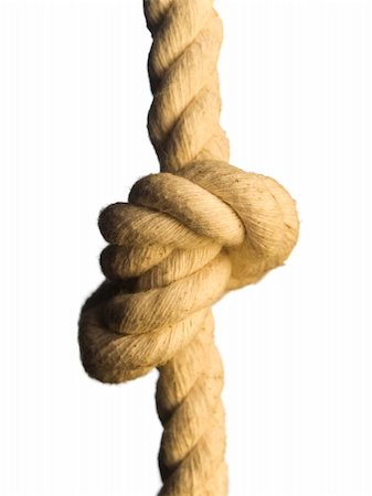 simsearch:400-06519121,k - Close up of a knot on a rope. Isolated on white. Stock Photo - Budget Royalty-Free & Subscription, Code: 400-05205474