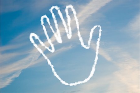 Clouds in the shape of a hand to symbolize ecological issues. Foto de stock - Super Valor sin royalties y Suscripción, Código: 400-05205654