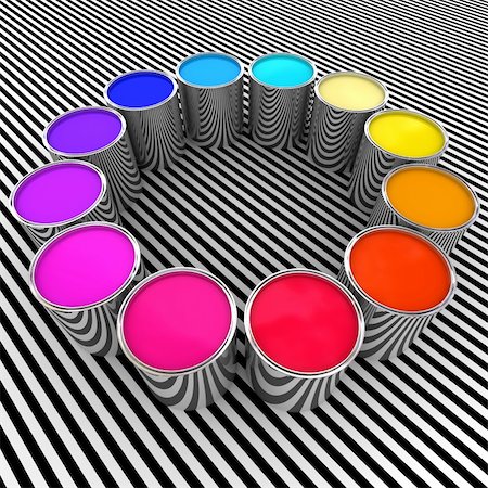 3d paint color and metal can background Stock Photo - Budget Royalty-Free & Subscription, Code: 400-05205694