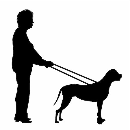 Illustration of a woman being guided by a  dog Stock Photo - Budget Royalty-Free & Subscription, Code: 400-05205706