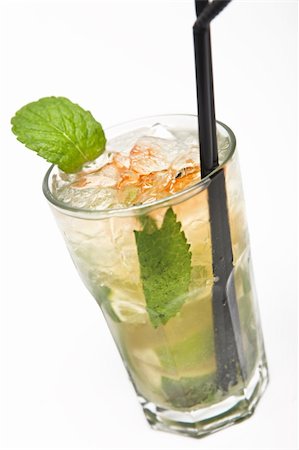 simsearch:400-07925229,k - Cuban Mojito close up with white background Stock Photo - Budget Royalty-Free & Subscription, Code: 400-05205981