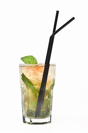 simsearch:400-04281837,k - Cuban Mojito close up with white background Stock Photo - Budget Royalty-Free & Subscription, Code: 400-05205982