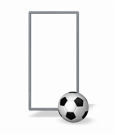 soccer ball and blank white board - 3d illustration Stock Photo - Budget Royalty-Free & Subscription, Code: 400-05206146