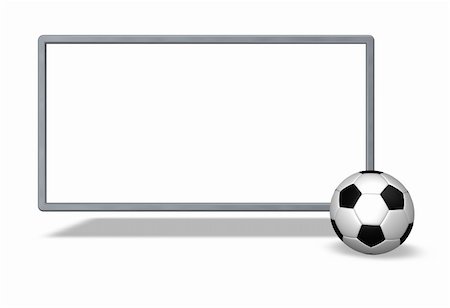 soccer ball and blank white board - 3d illustration Stock Photo - Budget Royalty-Free & Subscription, Code: 400-05206174