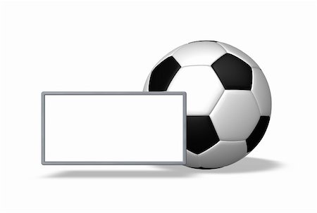 soccer ball and blank white sign - 3d illustration Stock Photo - Budget Royalty-Free & Subscription, Code: 400-05206175