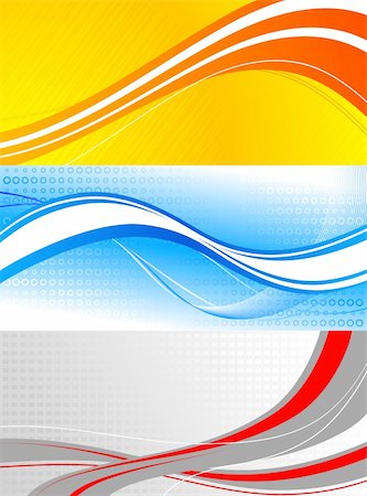 set of colourful banners: waves on bright backgrounds Stock Photo - Budget Royalty-Free & Subscription, Code: 400-05206871