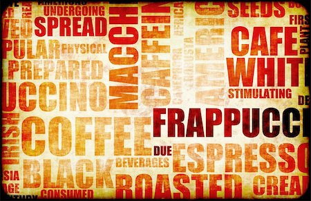 Coffee Menu Beverage as a Art Grunge Background Stock Photo - Budget Royalty-Free & Subscription, Code: 400-05207370