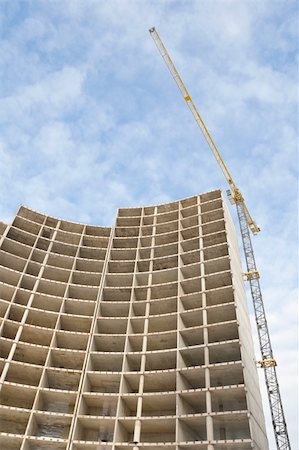 simsearch:400-05713038,k - concrete building construction with crane Stock Photo - Budget Royalty-Free & Subscription, Code: 400-05207529