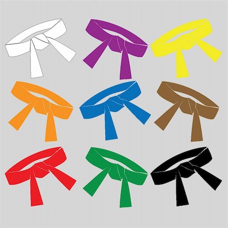 splav (artist) - Martial ARTS.Colored BELTS. SET.Red,blue,green,yellow,brown, black,white,orange Foto de stock - Super Valor sin royalties y Suscripción, Código: 400-05207915