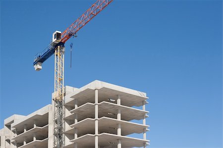 simsearch:400-05713038,k - concrete building construction with crane Stock Photo - Budget Royalty-Free & Subscription, Code: 400-05208405