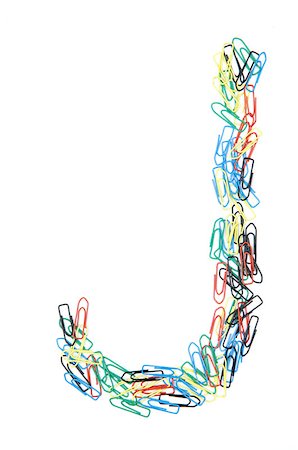 simsearch:400-06070388,k - Letter J formed with colorful paperclips Photographie de stock - Aubaine LD & Abonnement, Code: 400-05208685
