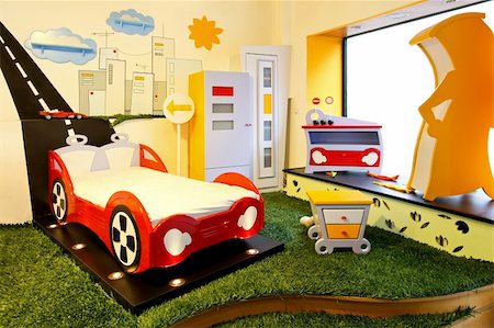 Interior of colorful boy room with formula Stock Photo - Budget Royalty-Free & Subscription, Code: 400-05208970
