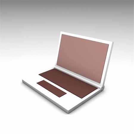 simsearch:400-05125337,k - Red White Netbook Computer Laptop in 3d Foto de stock - Super Valor sin royalties y Suscripción, Código: 400-05209044