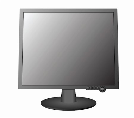 simsearch:400-04786483,k - New modern blank black monitor isolated on white background. Photographie de stock - Aubaine LD & Abonnement, Code: 400-05209077