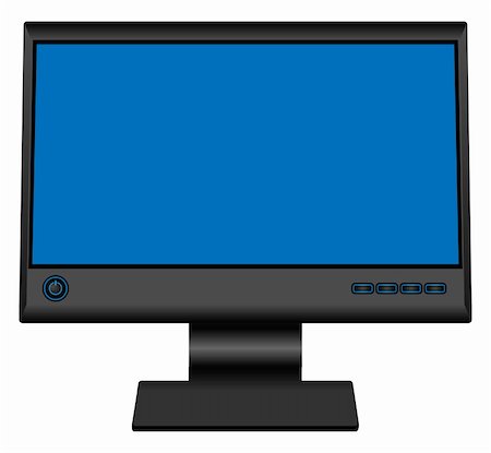 simsearch:400-04786483,k - New modern blank black monitor isolated on white background. Photographie de stock - Aubaine LD & Abonnement, Code: 400-05209079