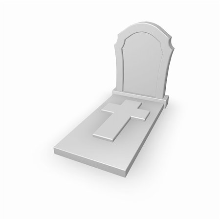 simsearch:400-06420902,k - gravestone with christian cross on white background - 3d illustration Fotografie stock - Microstock e Abbonamento, Codice: 400-05209815