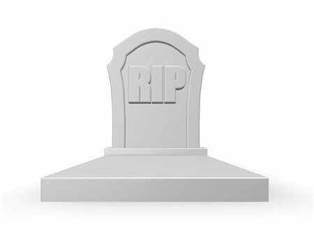 simsearch:400-06366826,k - gravestone with the letters rip on white background - 3d illustration Stock Photo - Budget Royalty-Free & Subscription, Code: 400-05209816