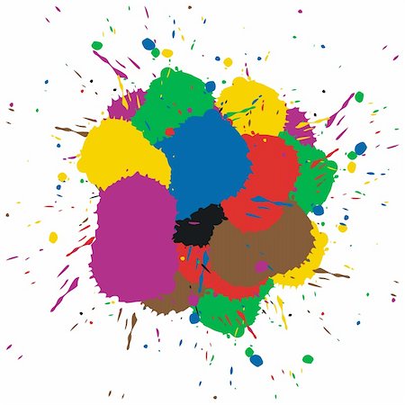 Colorful art paint splashes background. Stock Photo - Budget Royalty-Free & Subscription, Code: 400-05209836