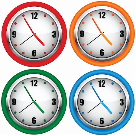 Clock. A vector illustration. It is isolated on a white background. Stock Photo - Budget Royalty-Free & Subscription, Code: 400-05209976