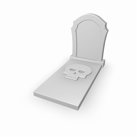 simsearch:400-06366826,k - gravestone with skull on white background - 3d illustration Stock Photo - Budget Royalty-Free & Subscription, Code: 400-05209981