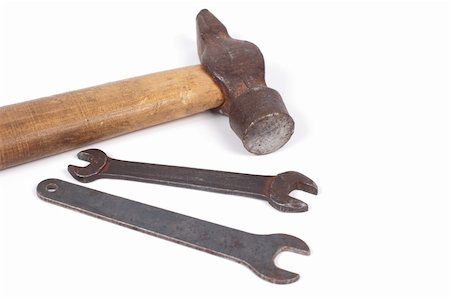 simsearch:400-05208356,k - Hammer wrench isolated on a white background shadow below. Foto de stock - Super Valor sin royalties y Suscripción, Código: 400-05209994