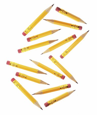 simsearch:400-05290429,k - Short Pencils on Isolated White Background Photographie de stock - Aubaine LD & Abonnement, Code: 400-05200851