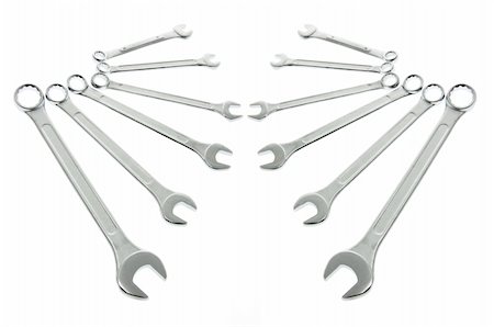 simsearch:400-04996705,k - Spanners on Isolated White Background Photographie de stock - Aubaine LD & Abonnement, Code: 400-05200878