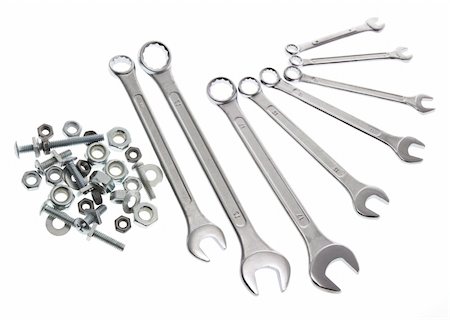 simsearch:400-04996705,k - Spanners on Isolated White Background Photographie de stock - Aubaine LD & Abonnement, Code: 400-05200879