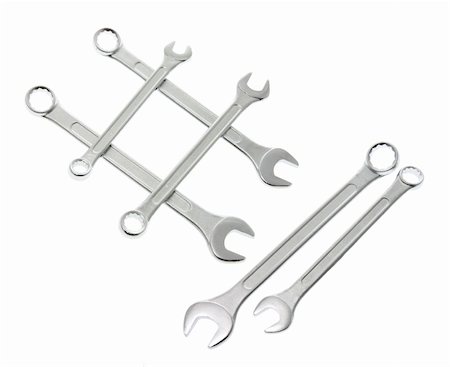 simsearch:400-04996705,k - Spanners on Isolated White Background Photographie de stock - Aubaine LD & Abonnement, Code: 400-05200880