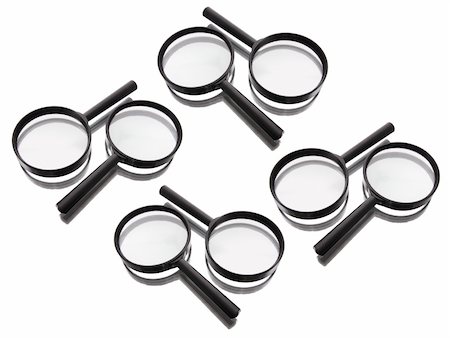 simsearch:400-04996978,k - Magnifying Glasses on Isolated White Background Photographie de stock - Aubaine LD & Abonnement, Code: 400-05200883