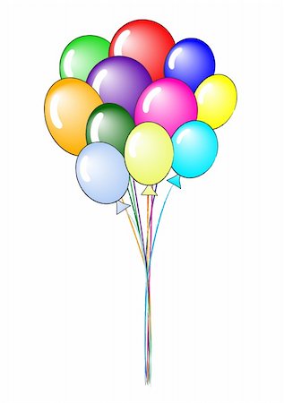 Bunch of colorful balloons Stock Photo - Budget Royalty-Free & Subscription, Code: 400-05200994